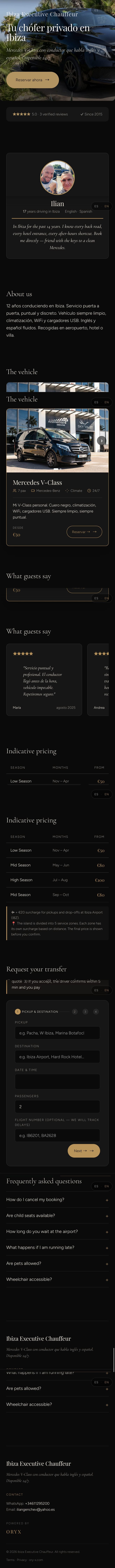 ORYX branded site mobile preview